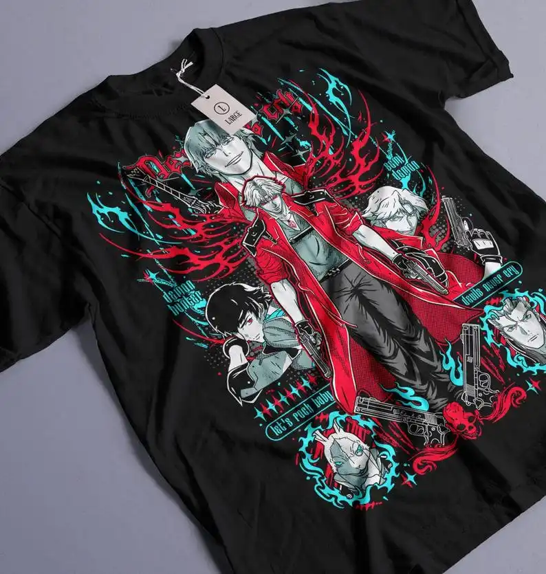 Dante Shooting DMC Premium Unisex T-shirt, May Cry DMC3 Premium Unisex T-shirt