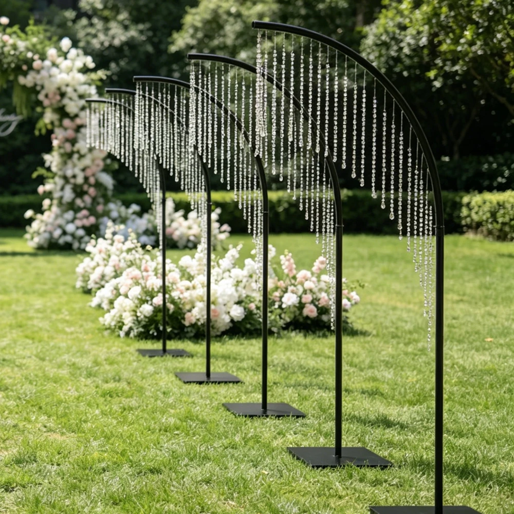 2pcs 300cm)Acrylic Flower Stand Wedding Decoration Crystal Backdrop Wedding Walkway Aisle Pedestal Flower Vase Stand