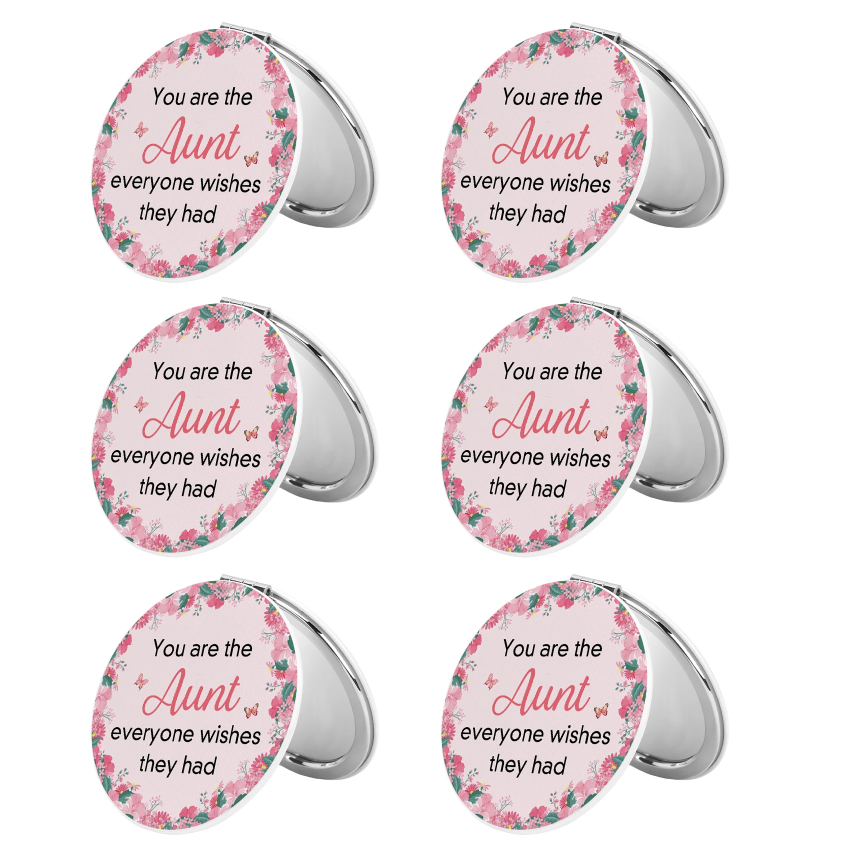 Cute Mini Pocket Makeup Mirror Cosmetic Compact Portable Mirrors Dual Sides Stainless Steel Cosmetic Makeup Mirrors