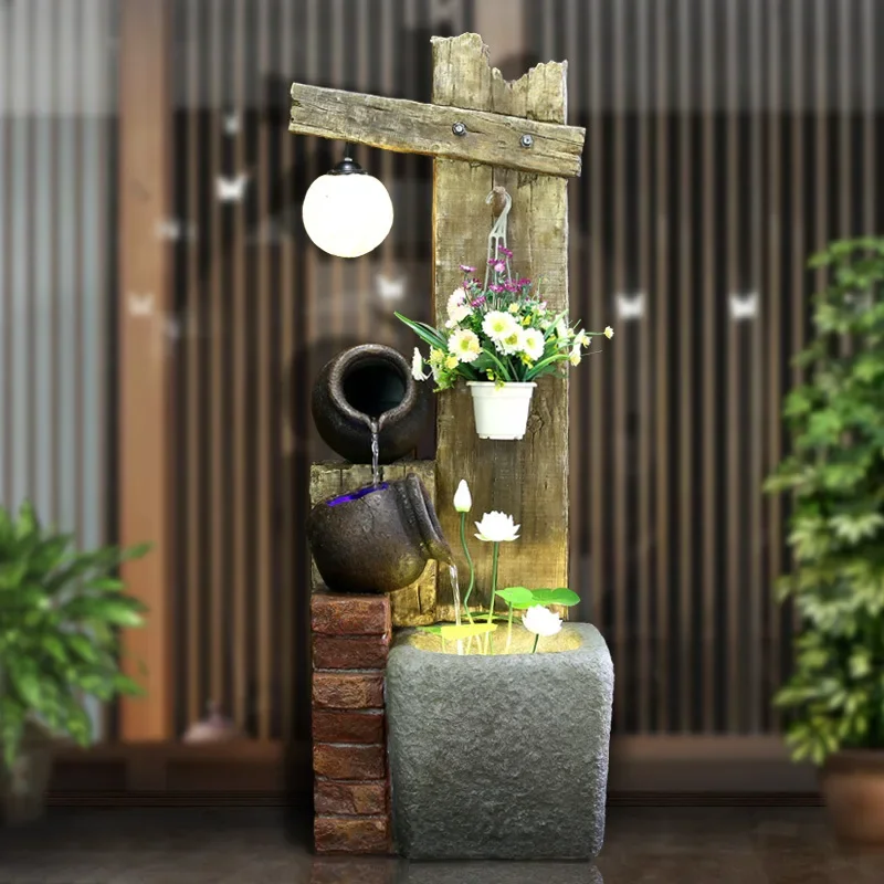 Simple and modern Chinese floor-to-ceiling ornaments, living room entrance, balcony, water feature, humidifier, office, lucky de