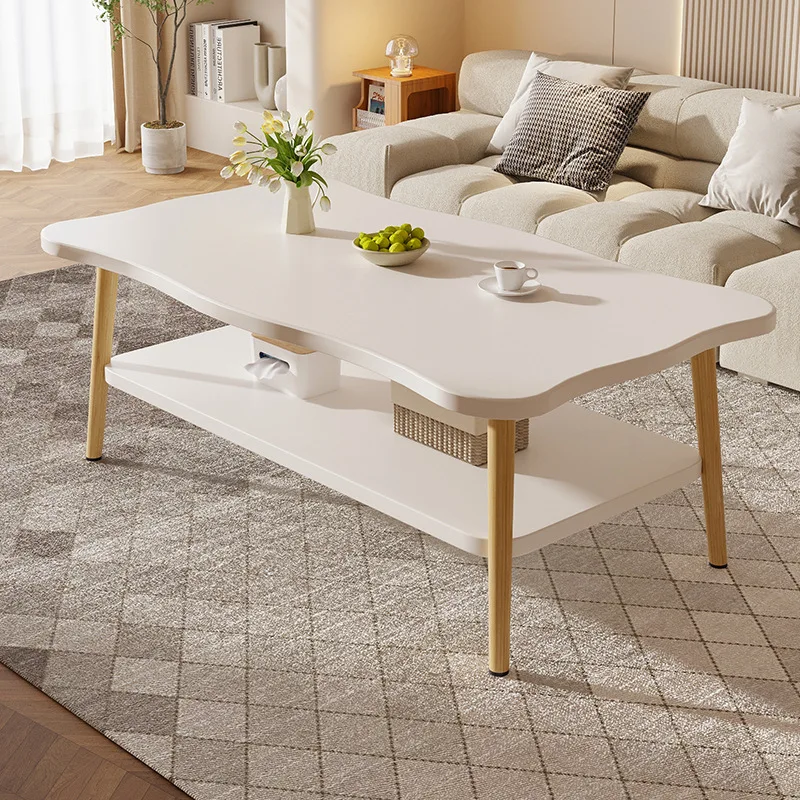 Cream Coffee Table Sofa Style Compact Living Room Bedroom Modern Minimalist Home Coffee Table Side Table Small Table