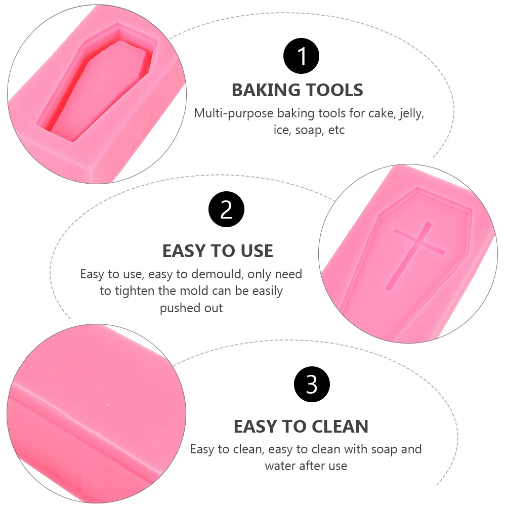 

1 комплект, силиконовые формы для гроба, тема Хэллоуина, топпер для торта, декоративная форма для помадки, шоколада, принадлежности для выпечки «сделай сам», многоцелевые