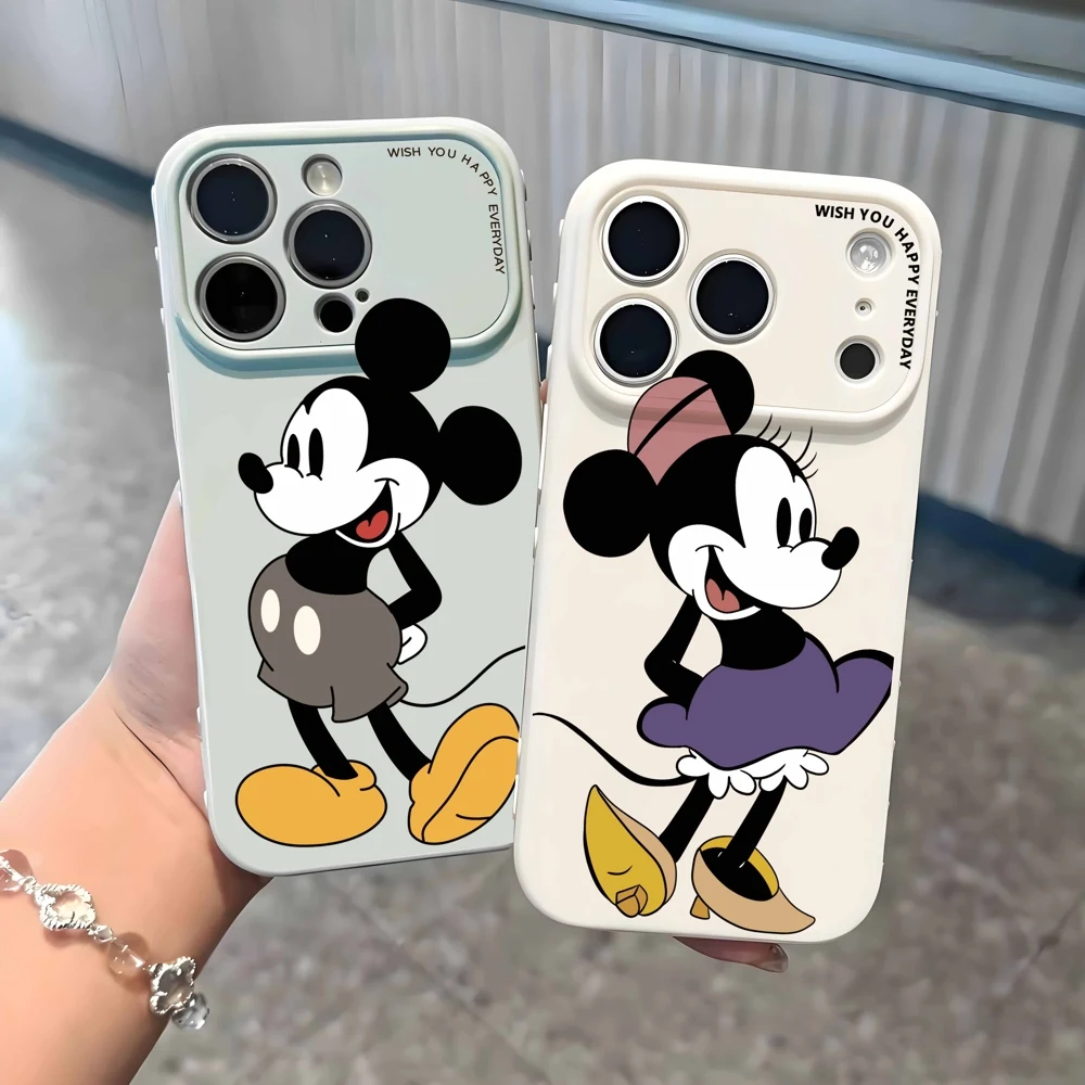 Disney Mickey Minnie Anime For Apple iPhone 17 16 15 14 13 12 Mini 11 Pro Max Bubble Heart Cover Funda Silicone Soft Phone Case view 2