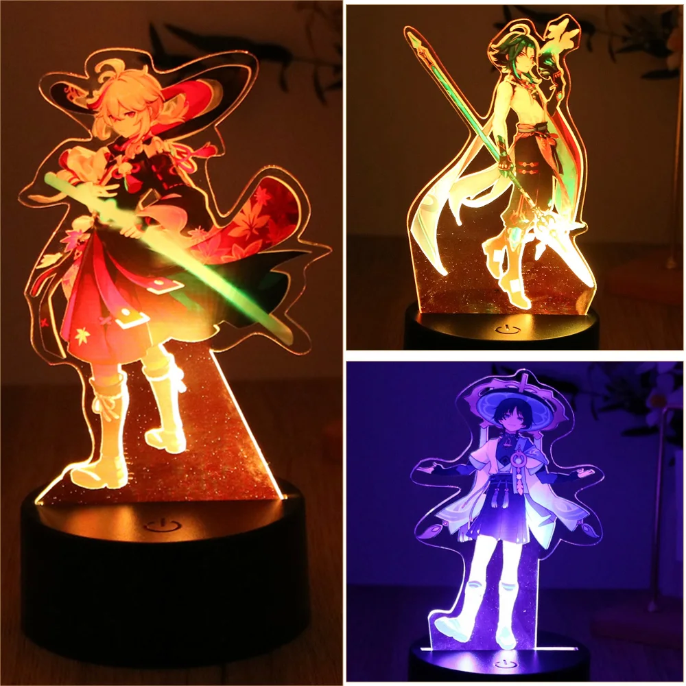 Genshin Impact 3D Lamp Anime LED Night Light Decorative Smart Touch dreamcast for Bedroom Home Decoration Valentine\'s Day Gift