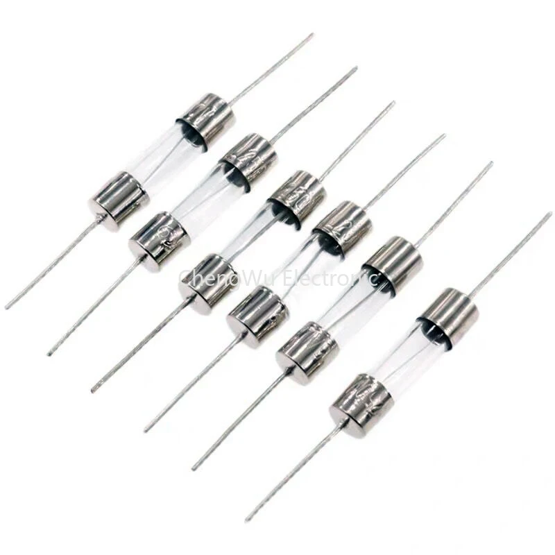 10pcs 5*20mm Axial Glass Fuse Fast Blow With Lead Wire 5*20 250V 0.5A/1A/2A/3A/3.15A/4A/5A/6.3A/8A/10A/12A/15A  Fuse Tube