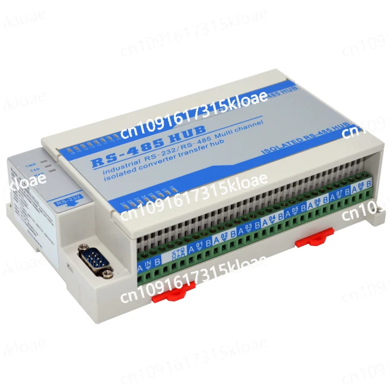 Lightning protection isolation type bidirectional 16-way 16-port RS485 hub sharer, distributor