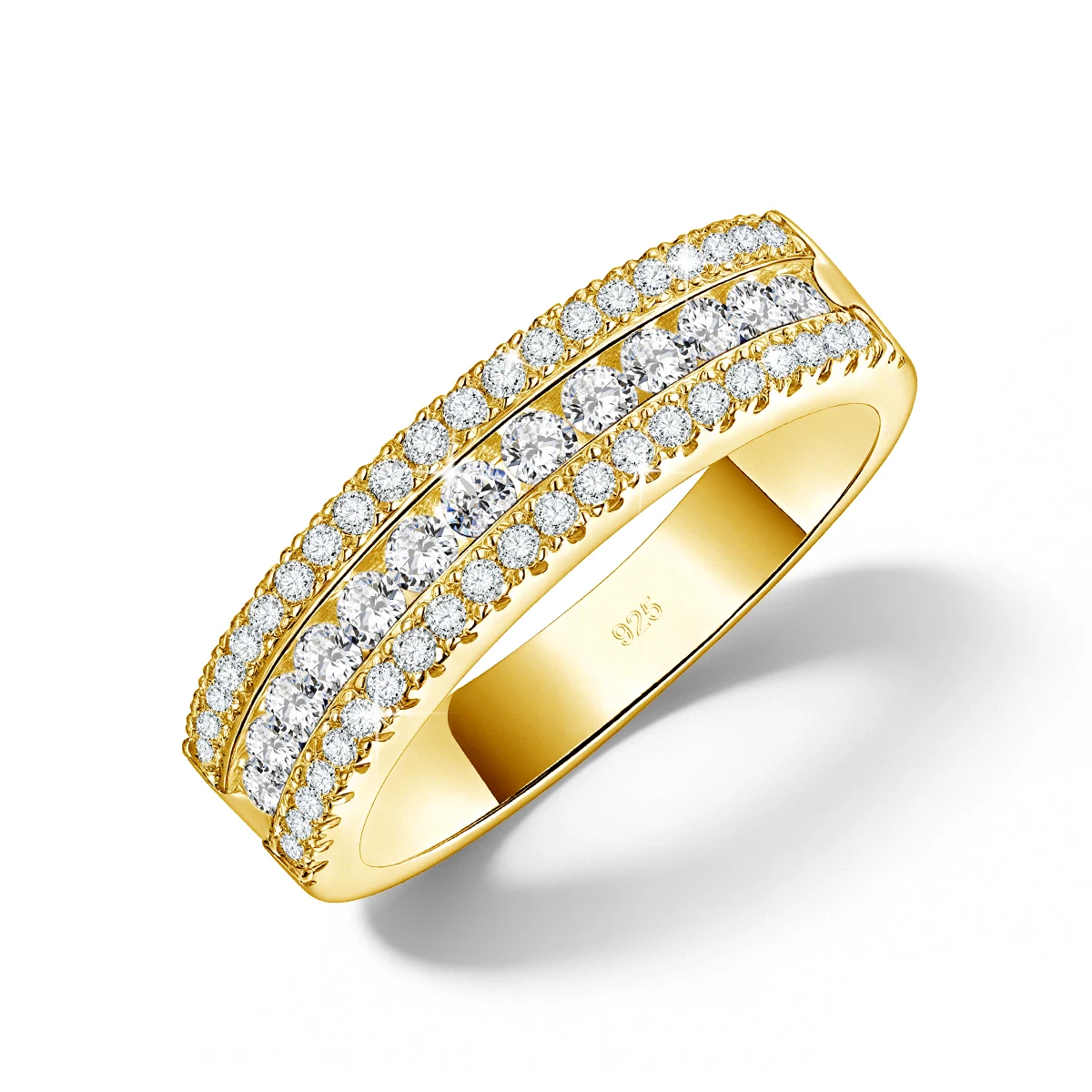 Simple Elegant Bridal Wedding Rings Eternity 925 Silver Full Moissanite Ring for Woman Men Couples Engagement Jewelry