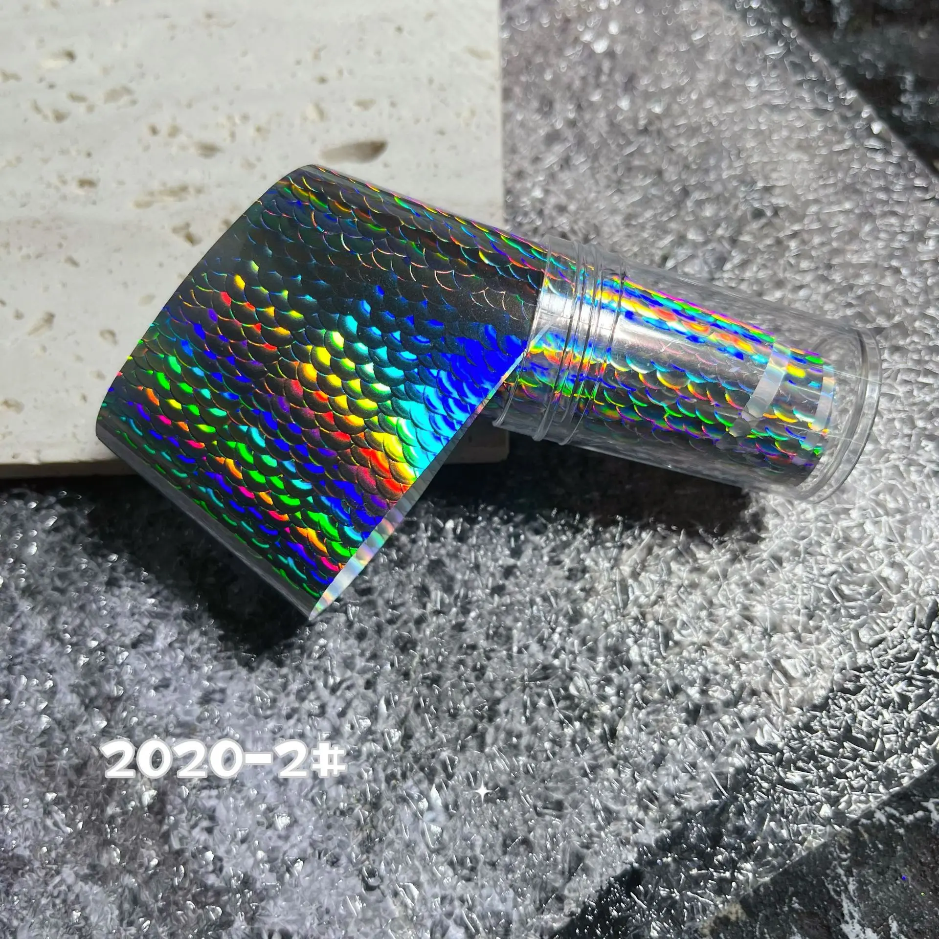 120m Fish Scale Laser Nail Foils for Metal Transfer Paper Laser Manicure Chameleon Wraps Auroral Nail Decorations