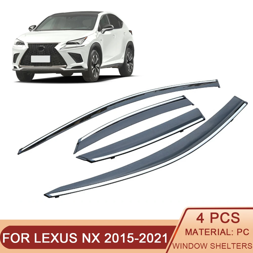 

For LEXUS NX 2015-2024 Car Window Sun Rain Shade Visors Shield Shelter Protector Cover Trim Frame Sticker
