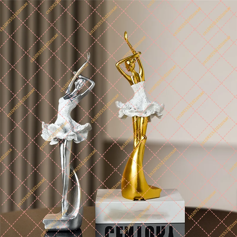Modern Ballet Dancer Figurine Nordic Home Decor Light Luxury Desktop Ornament Office Wine Cabinet Art Sculpture
