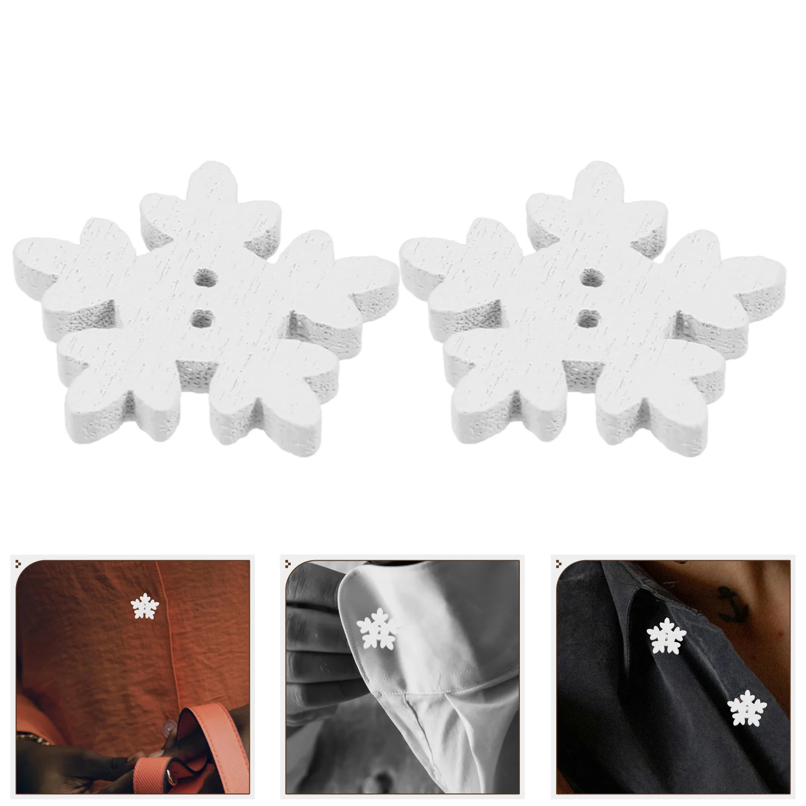 

100 Pcs Nativity Crafts Snowflake Embellishments Clothing Creative Button Decoration Child Buttons