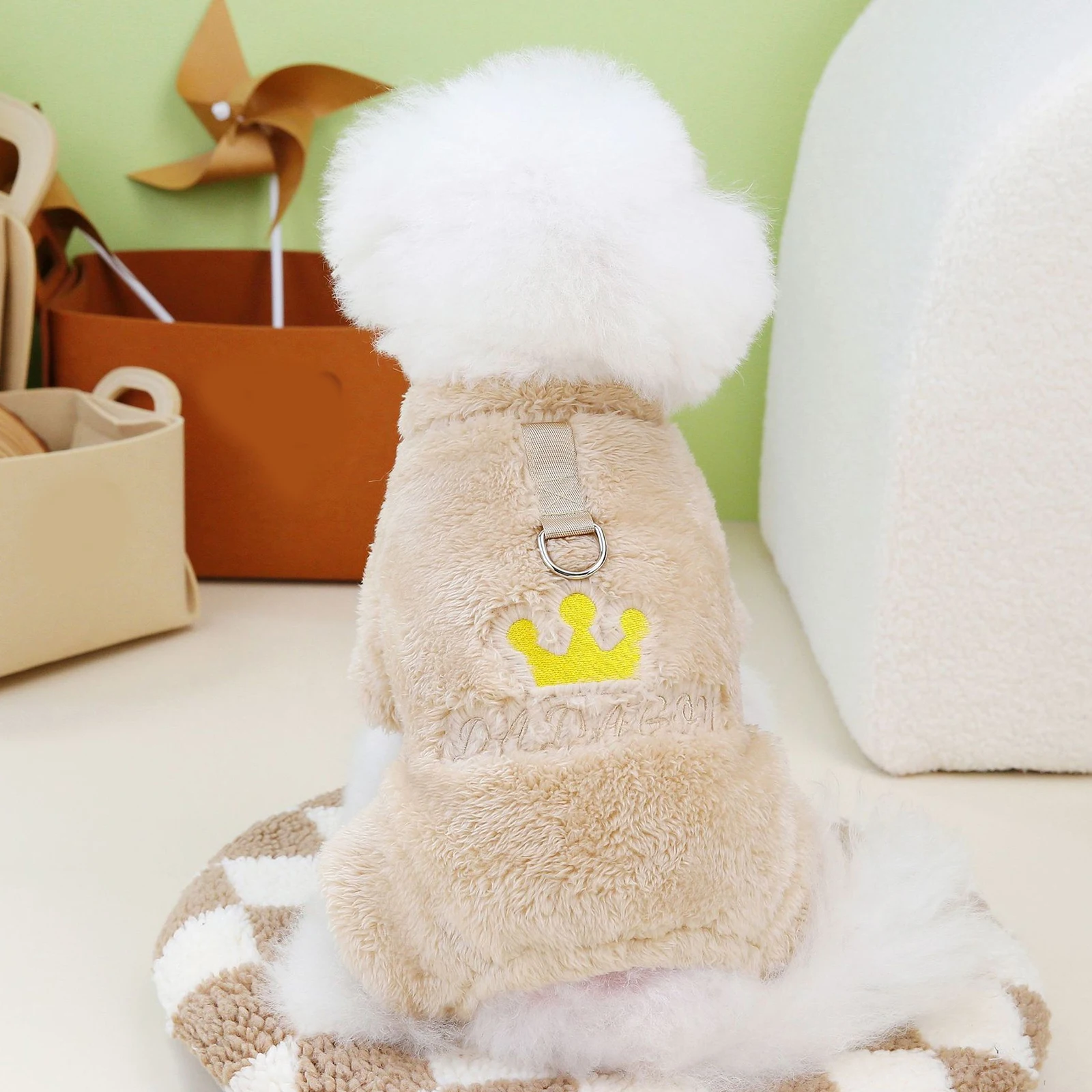 

Warm Dog Coat Sweater Clothes Winter Knitwear Jacket Pet Puppy Polyester Outfits Cold Weather Coats for Thickened