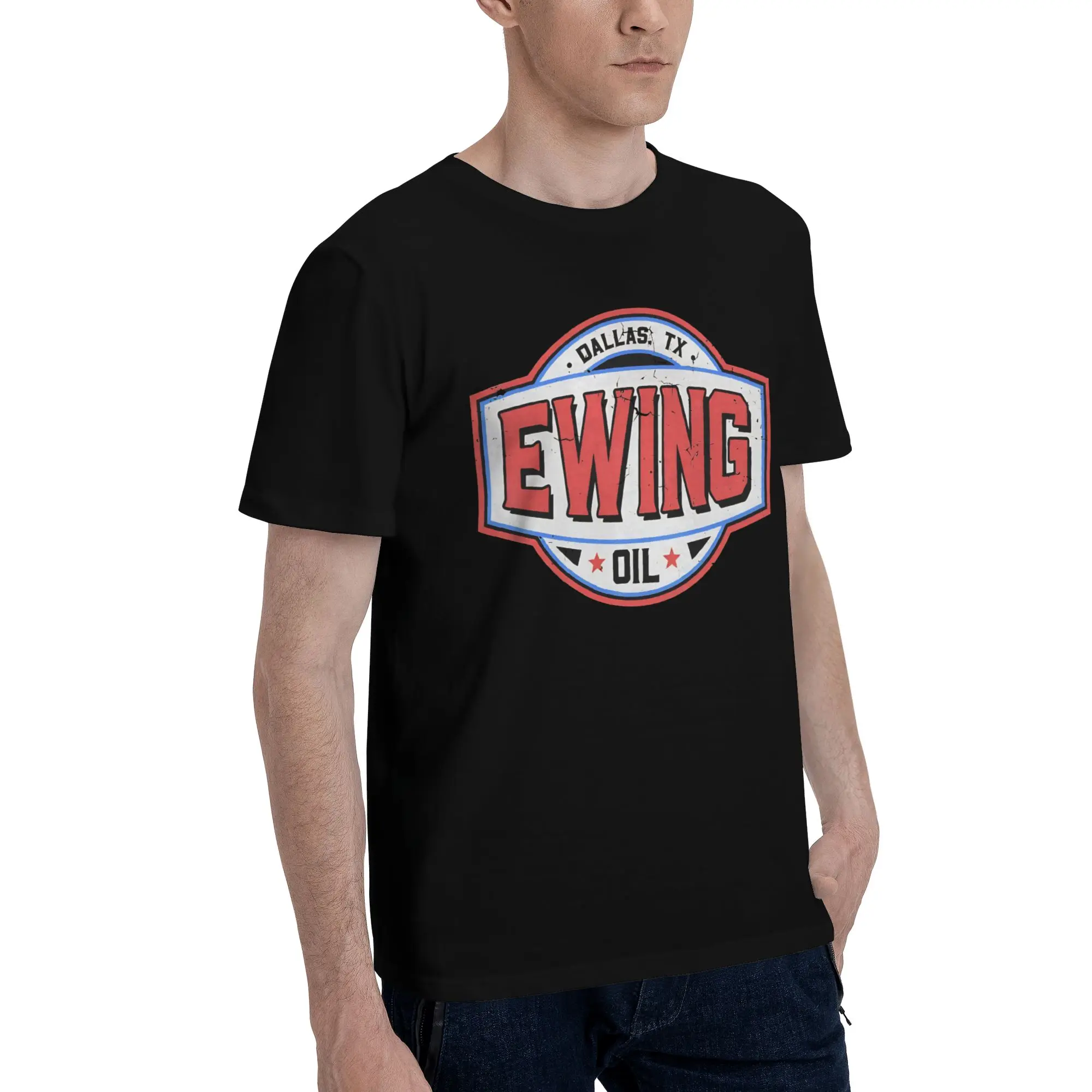 Men Women Graphic Printing Ewing Oil Co. Dallas 70s TV Show   Tee T Shirt Pure Cotton  T-shirts Clothing
