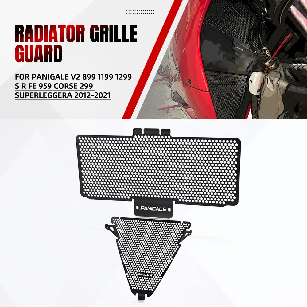 

FOR Ducati Panigale V2 899 1199 1299 S R FE 959 Corse 299 Superleggera 2012-2021 Motorcycle Radiator Grille Cover Guard Protetor