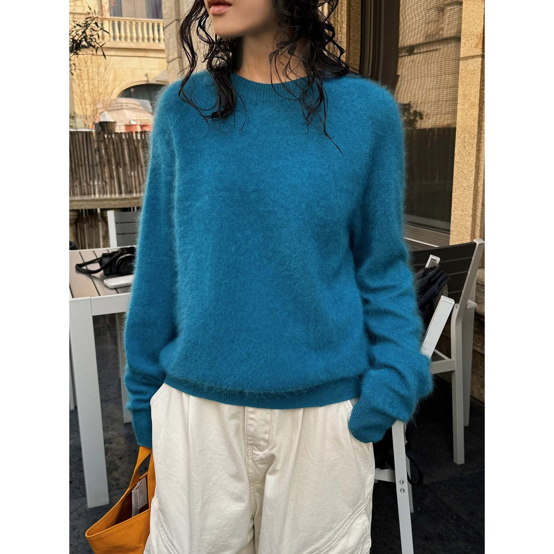 Women Autumn Wool Sweater O-Neck Long Sleeve Pink Sweater Good Quality Pullovers Clothes Tops For Women Sweater