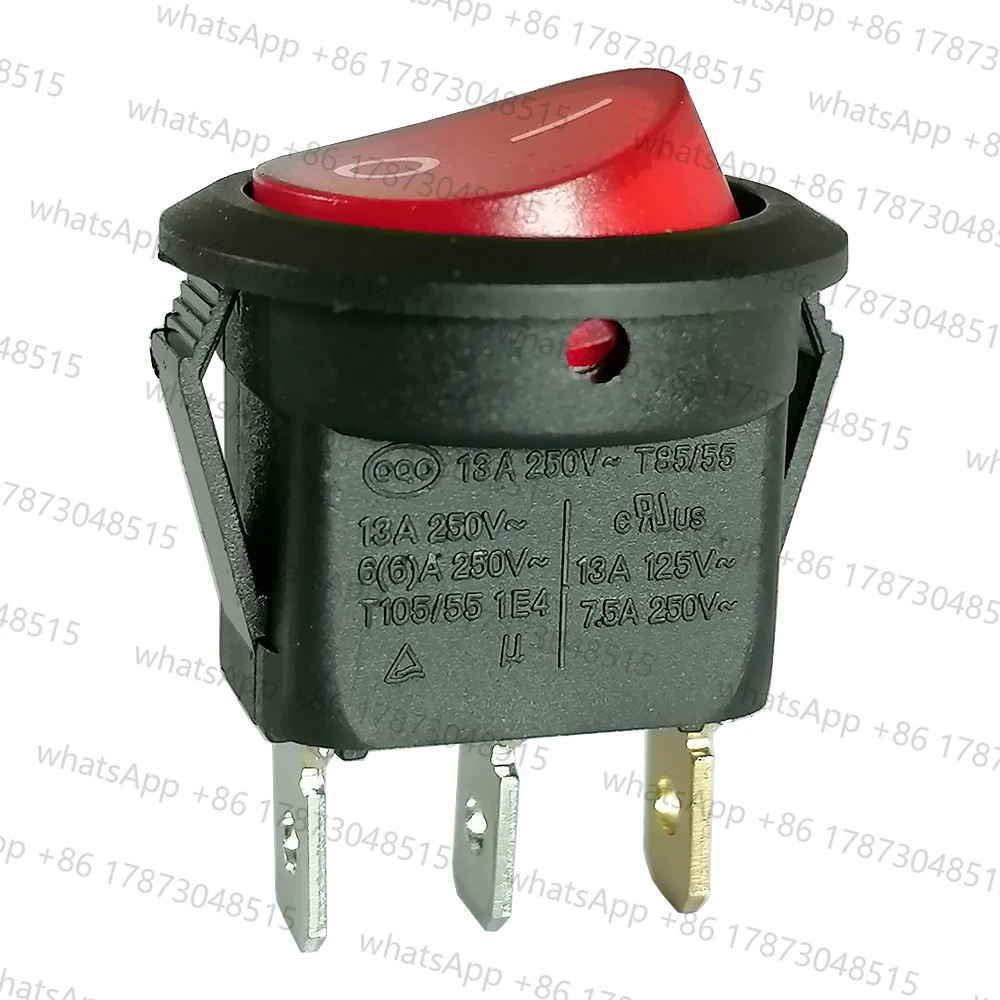 KCD5-103N Round Illuminated Rocker Pushbutton Switches for Lighting Transformers, 4-Pack