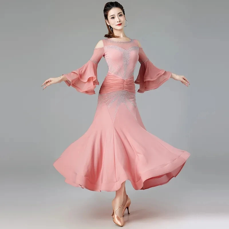 

2024 Modern Dance Dress New National Standard Waltz Friendship Dance Professional Competition Performance Dress