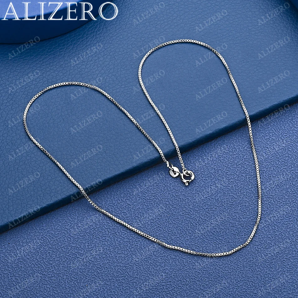 ALIZERO 925 Sterling Silver Thin Chain Necklace For Women Men Fashion Jewelry Exquisite Party Engagement Wedding Gift