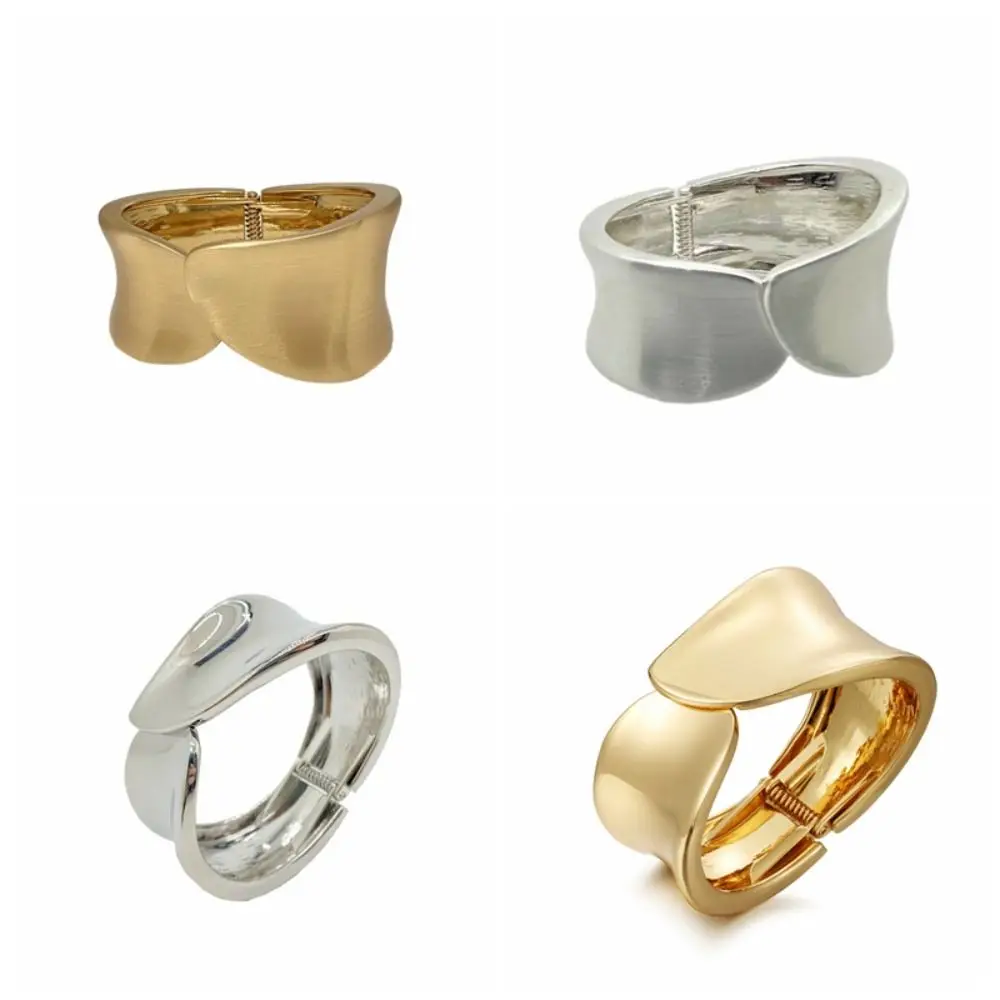 Simple Metal Irregular Wide Open Bangle Europe American Style Alloy Cuff Bangles Minority Design Gift