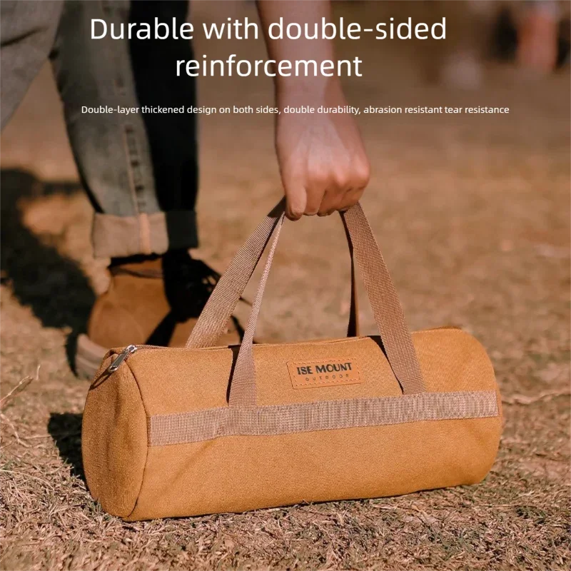 Bolsa de Almacenamiento para Herramientas de Camping, Gran Capacidad, Cilíndrica, para Estacas de Tienda de Campaña, Ligera, para Clavos de Tienda de Campaña, para Acampar al Aire Libre