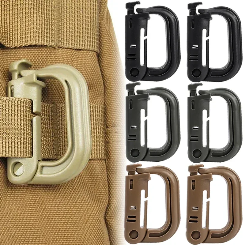 

Molle Tactical Backpack Carabiner Outdoor Plastic EDC Shackle Carabiner Practical ABS Snap D-Ring Clip Keyring Locking Ring