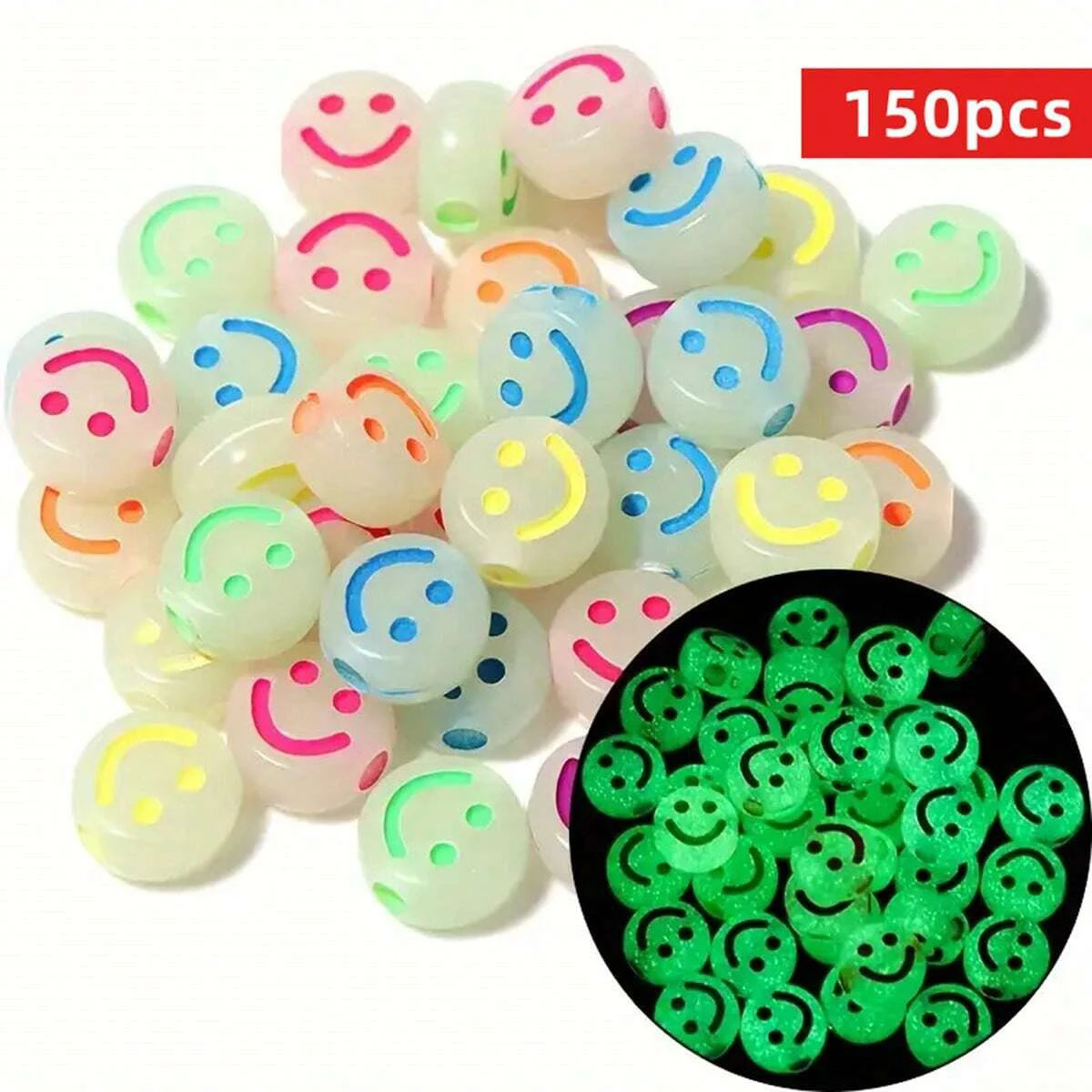 600pcs Glow Dark Acrylic Beads for DIY Jewellery Making
