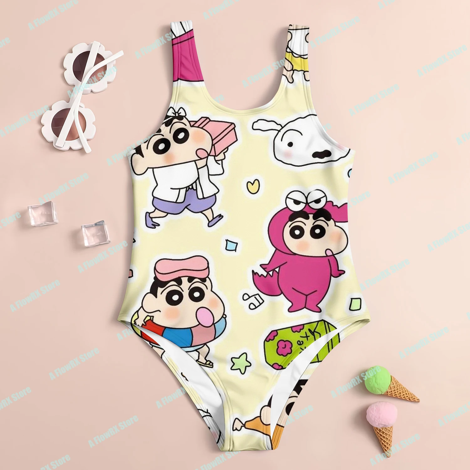 

Облегающий купальник Crayon Shin Chan 3D, идеально подходит для повседневного использования на открытом воздухе, подходит для мужчин, женщин, взрослых и детей, дышащий, удобный