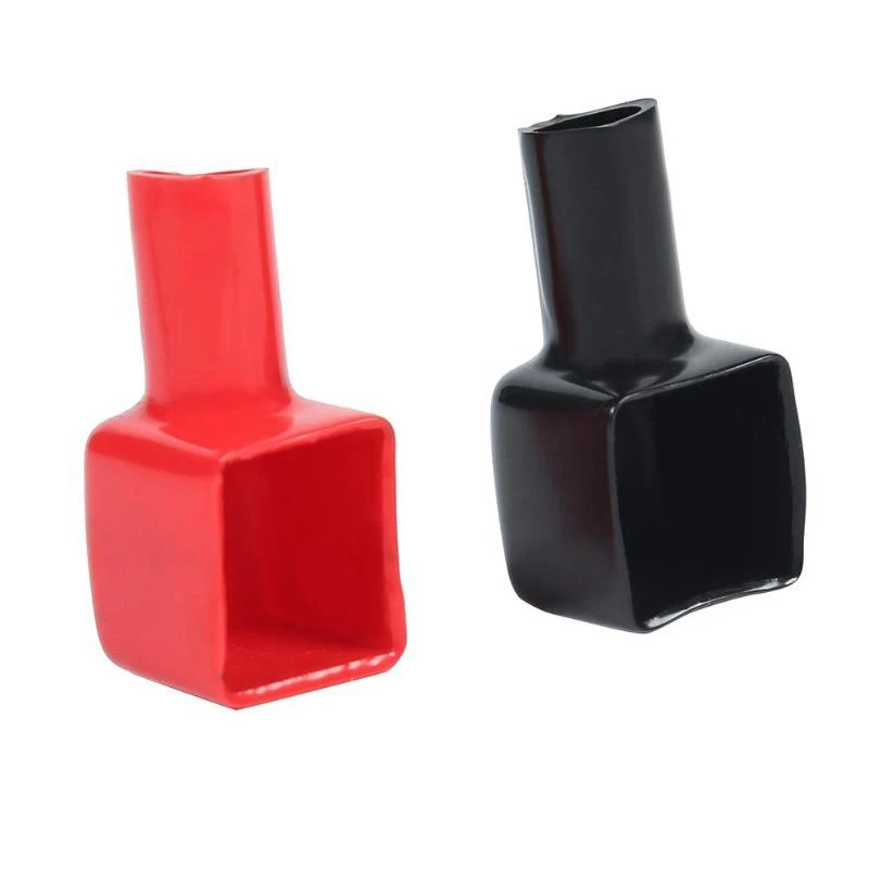 Latest 1 Pair Red+Black Car Battery Terminal Covers Insulation Caps Positive+Negative Prevent Alkali From Creeping Outward