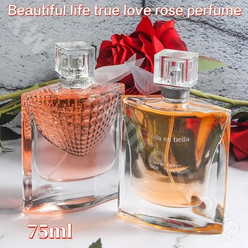 Beautiful Life Women's Perfume True Love Rose Fragrance Long-lasting Perfume Fresh Natural Romantic Sweet Temperament 75ml