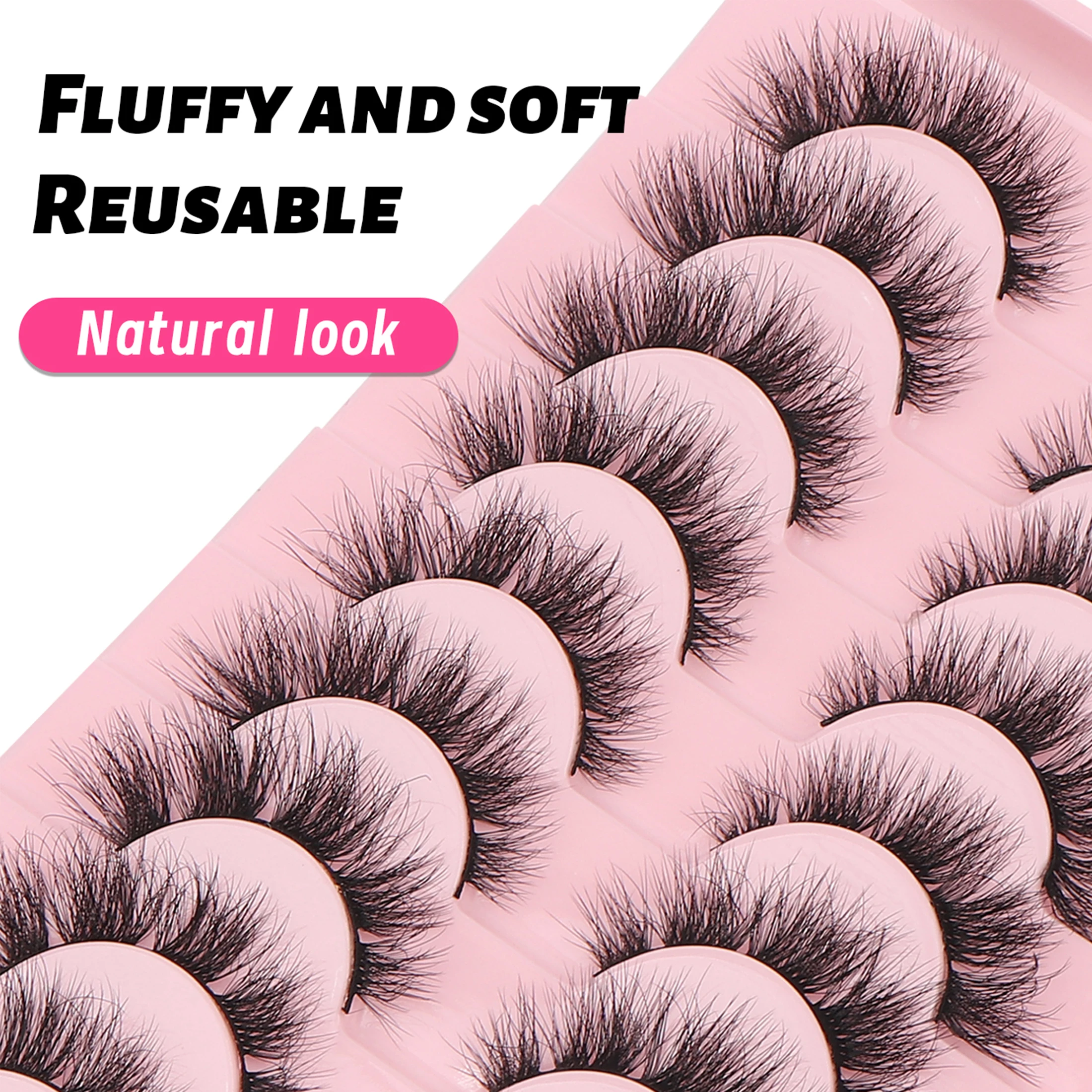 10 paar natuurlijke, luchtige  - False Eyelashes Natural recensie en prijs