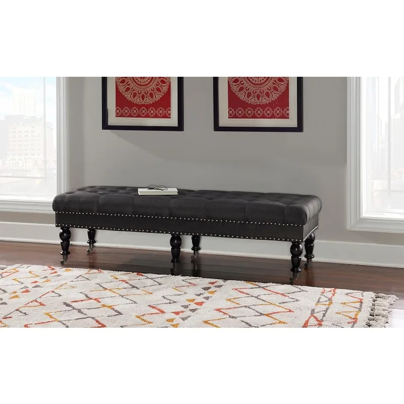 Isabelle Bed Bench, 62-Inch, Black Finish