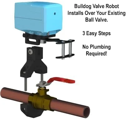 The Bulldog Valve Robot, Z-Wave Water Valve, Smart Home Controller Required, Easy to Install and No Plumbing Required