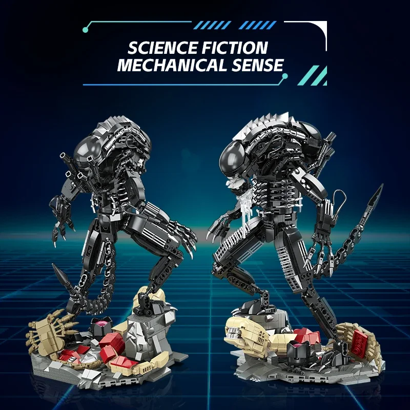 882PCS Alien Monster Building Blocks Classic Movie Robot Assemble Model Bricks Desktop Display Educational Toys Gifts For Kids