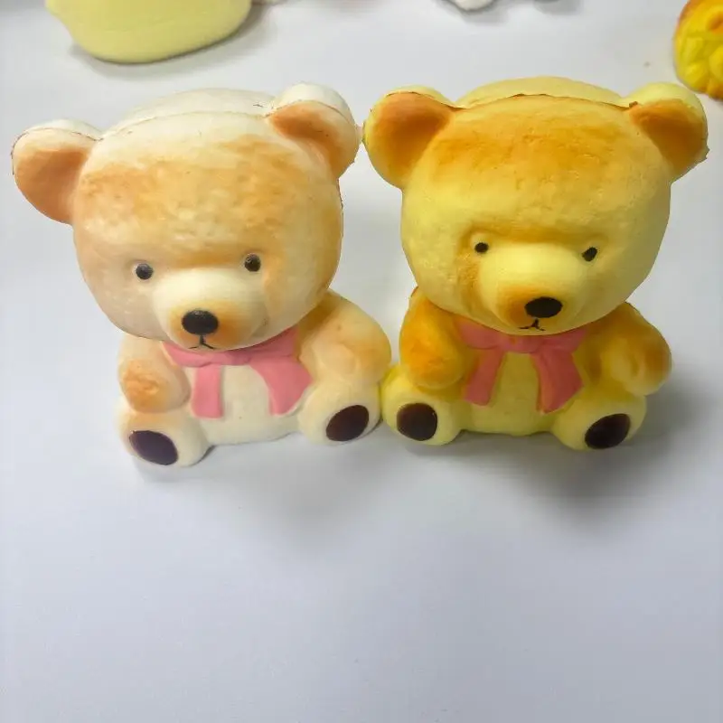 Slow Rebound Bread Bear Squeezable Toys PU Stress Relief Soft Sensory Toys Kids Adult Christmas Anti Stress Gifts