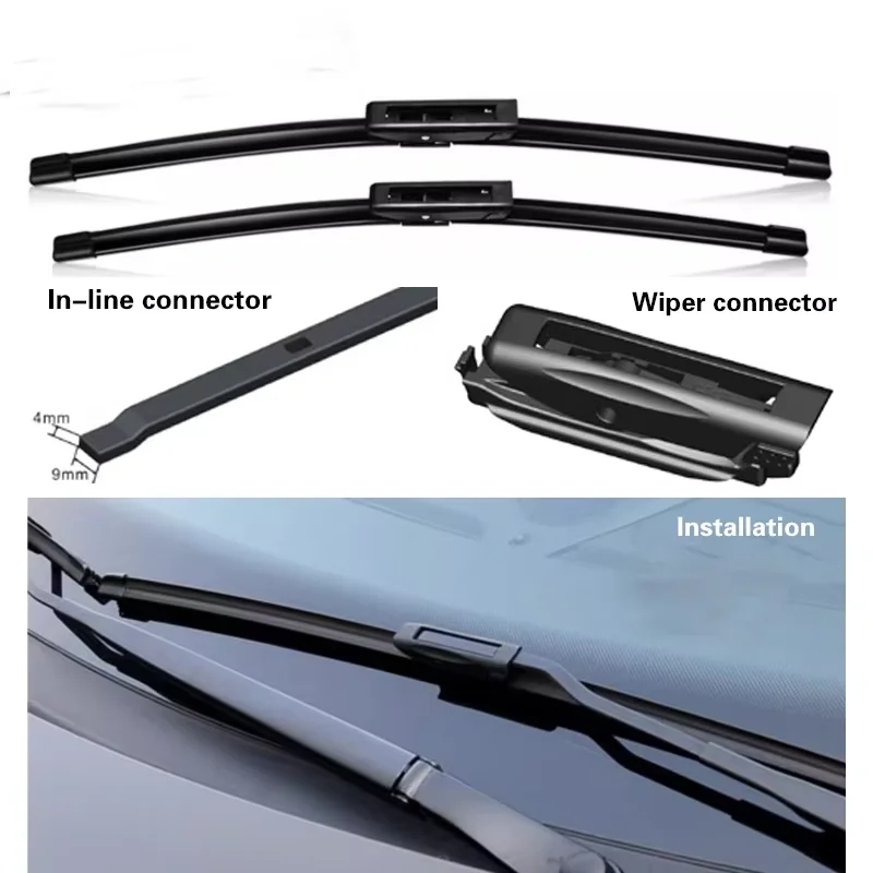 For Renault Clio 4 2012-2019 Car Front Rear Windshield Wiper Blades 26 Inch 14 Inch 10 Inch Durable Rubber All Weather Clear Vis