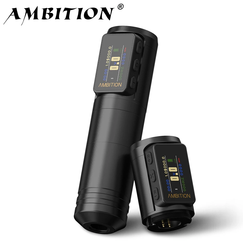 

Беспроводная тату-машинка Ambition Ninja 2025, ход 4,0 мм/4,0 мм, аккумуляторная ручка, 1700 мАч, профессиональный бессердечный двигатель, татуировщик, тело