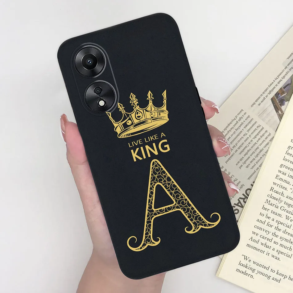 For OPPO A58 A78 5G Fashion Cases Crown 26 Letters Hot Shell Soft Silicon Phone Bags For OPPO A 58 78 Pretty Couple Back Cover