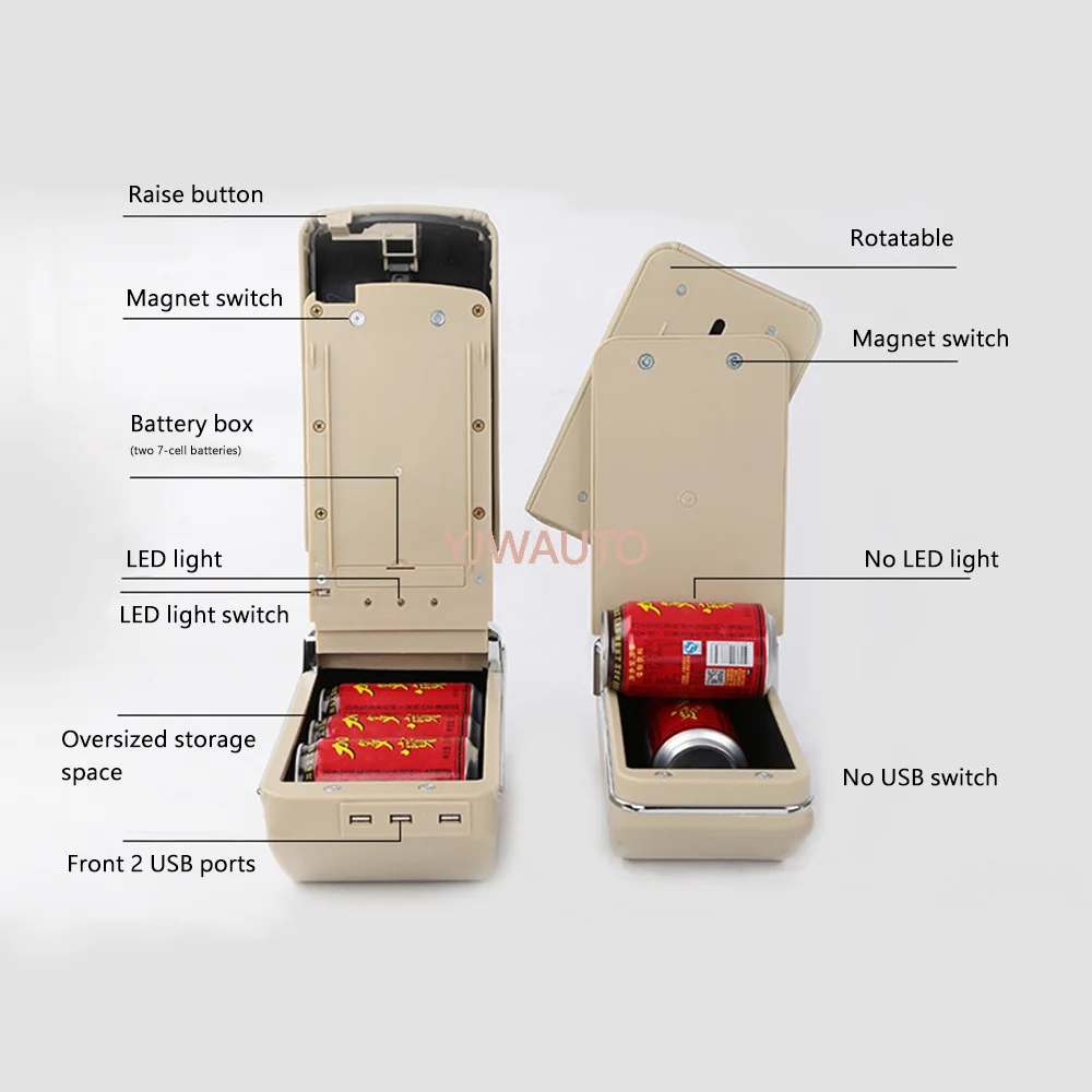 Armrest For Volkswagen VW Passat B5 Center Console Box Car Arm Rest Ashtray Storage Box with CUP Holder