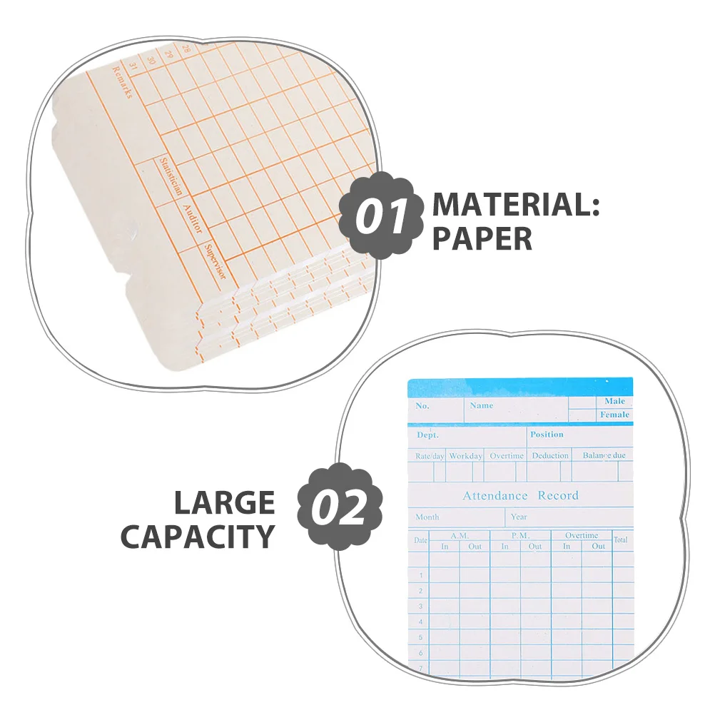 285pcs Double-Sided Timecards For Employees Attendance Recording Cards Office Supplies Weekly Time Sheet Punch Clock