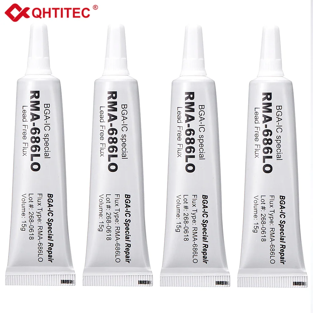 QHTITEC High Quality Solder Flux 15g RMA686LO Solder Paste For Phone LED SMD PGA PCB BGA-IC Special Welding Repair Rework Tools