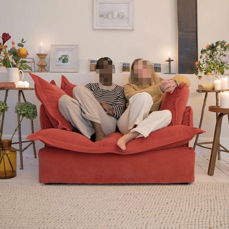 Dopamine cream wind, cloud small sofa, super soft, bedroom living room, pink single and double sofa, removable and washable