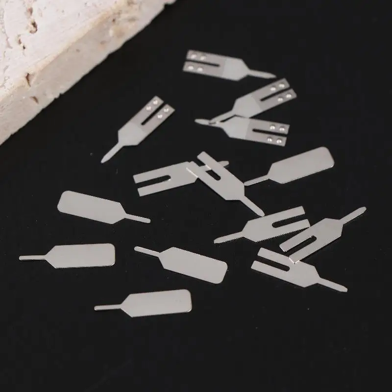 Sliver 100Pcs Stainless Steel Battery Spot Welding Pads Positive And Negative Pole Connection Pads Battery Pins