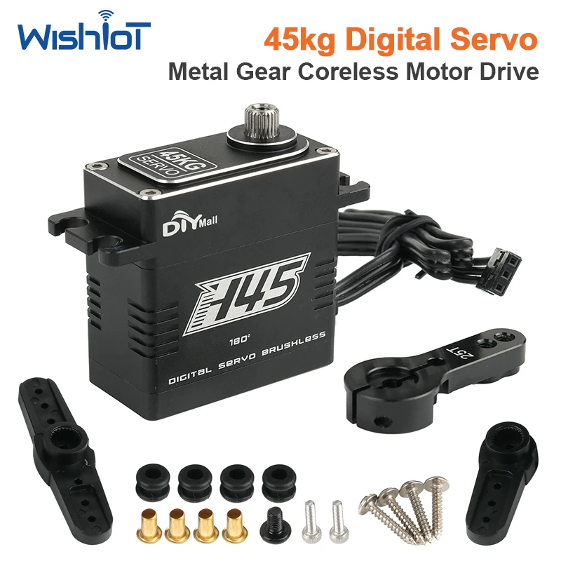 Digital Servo 45kg Brushless Motor 8.4V High Torque Waterproof IP67 Steel Gear for RC Car Vehicle Robot Upgrades DIY