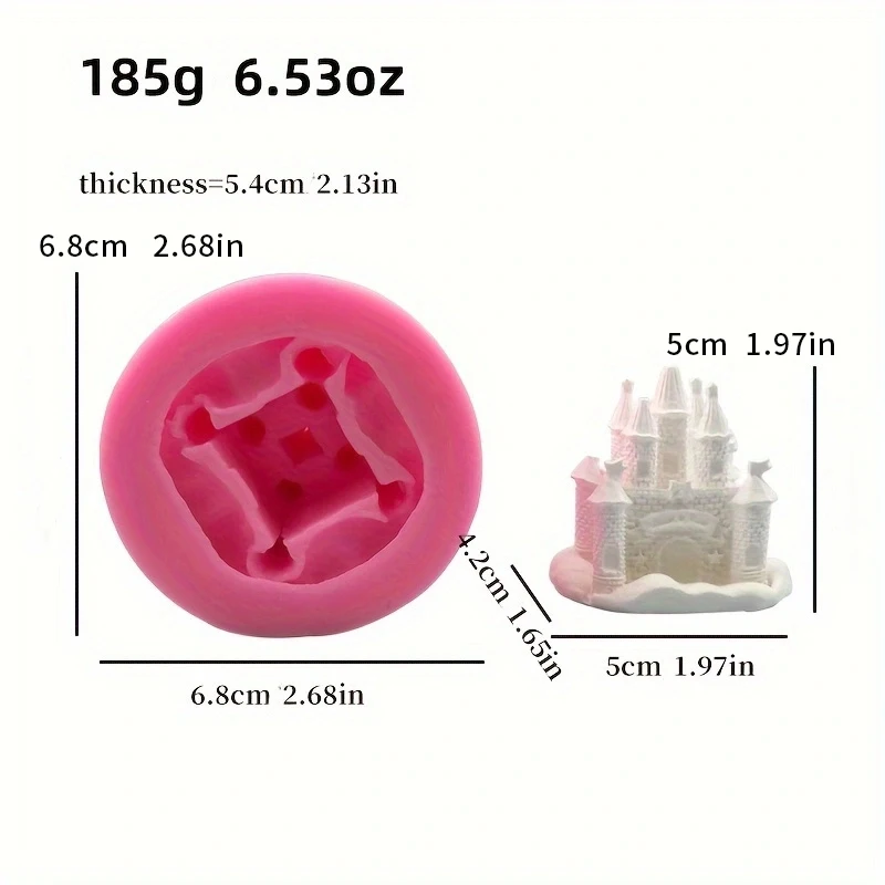 1 piece, 3D three-dimensional castle silicone mold, liquid drip resin mold, handmade decorative ornaments