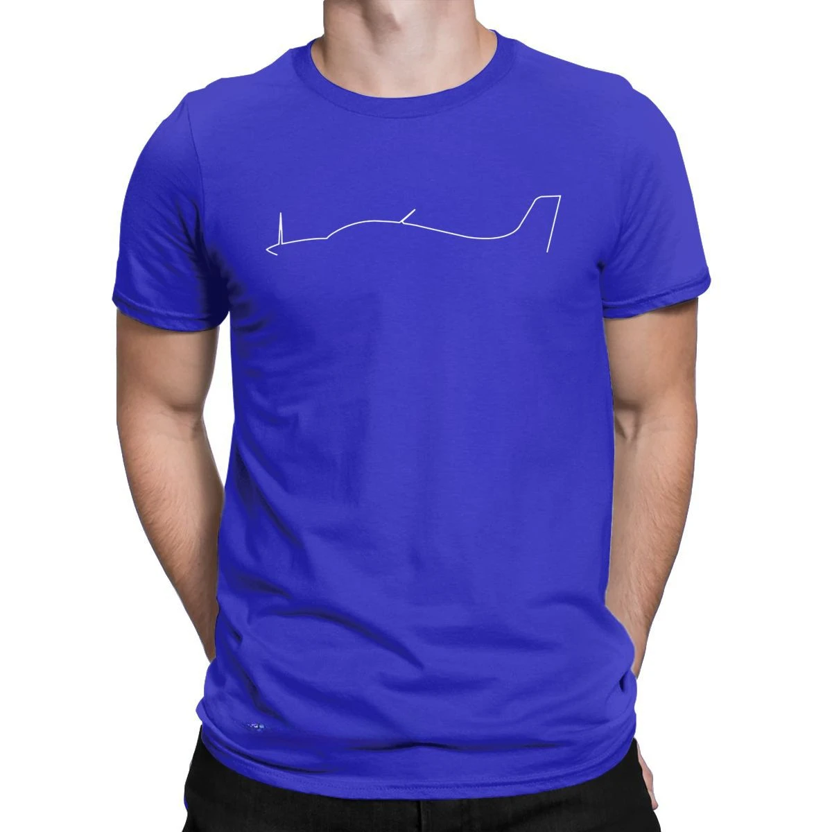 Premium Cotton Tshirt Aviation Aircraft Tee Shirt Adult Tops Crazy Airplane Cirrus Minimalist Outline T-Shirts For Men