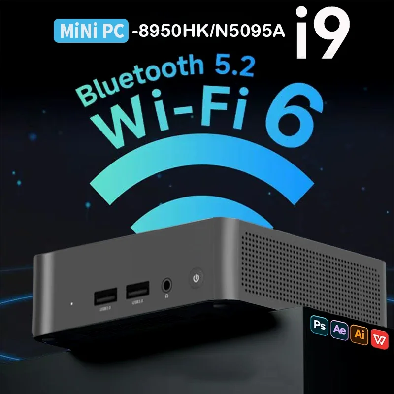 

2025 Мини-ПК Core i9 8950HK N5095A Windows 11 Pro Настольный ПК Игровой компьютер 16 ГБ DDR4 1 ТБ SSD WiFi6 BT5.2 4K Портативный ПК