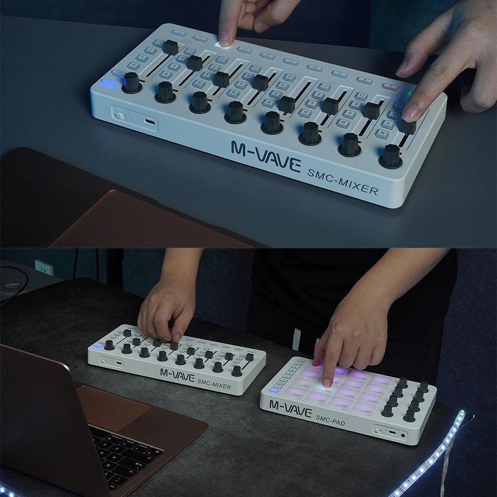 

M-VAVE SMC-MIXER MIDI Controller Mixing Console with 8 Encoders BT Connection USB Controller Mixer for Electronic Instruments
