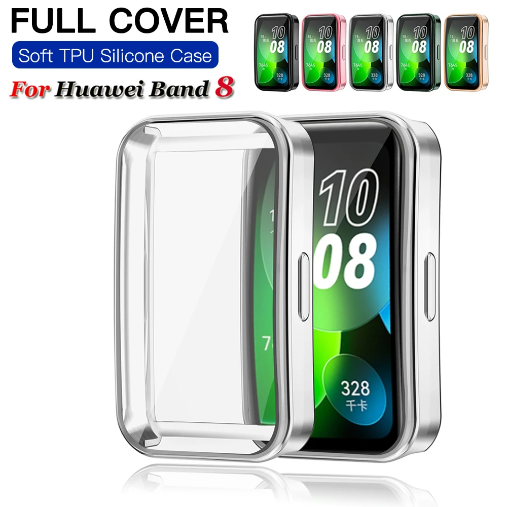 TPU Soft Protective Cover Case For Huawei Band 8  Full Cover Protective Shell Watch Cases For Huawei Band 8 Smart Watch