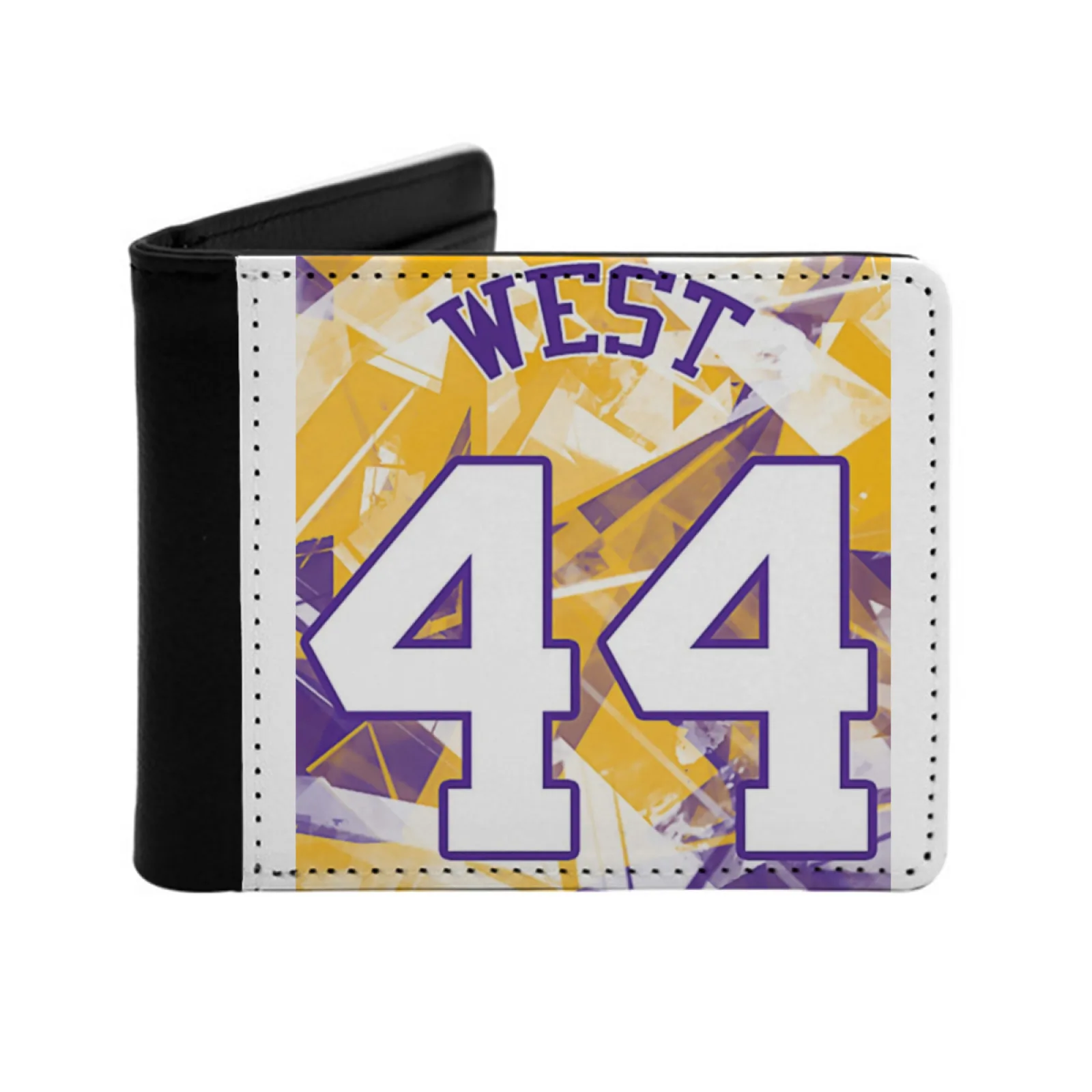 Jerry West 44 Men's Wallet Pu Leather Wallet Multifunction Credit Card Purse Logo Sport Jerry Star King Basketball Fan West