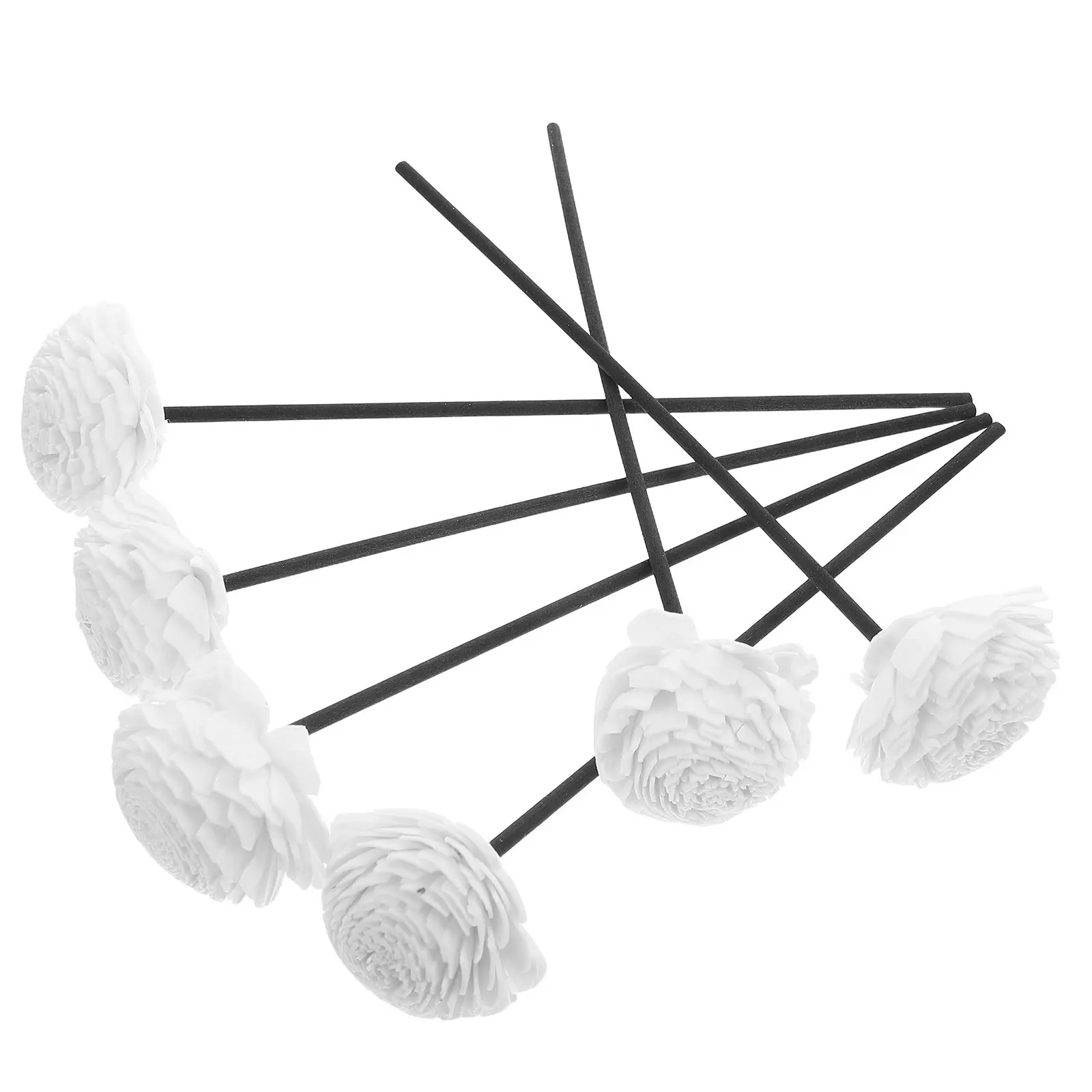 6Pcs Home Fragrance Essential Oil Diffuser Sticks Natural Fiber Aromatherapy Flower Diffuser Reeds for Living Bedroom